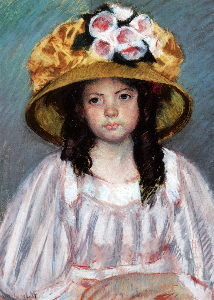 Girl In Large Hat - Mary Cassatt Painting on Canvas